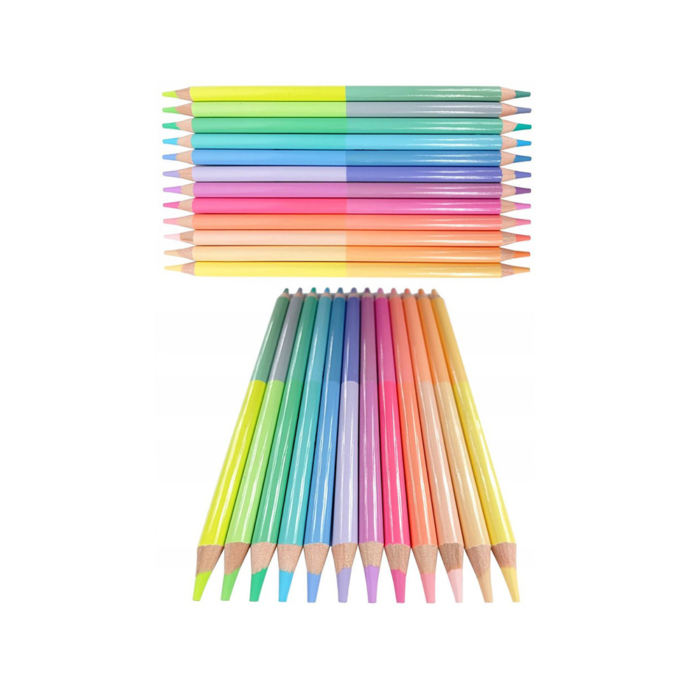 Colorino Набор двухсторонних цветных карандашей заточенный 24 цв. 12 шт. CL87737PTR Фото 2.