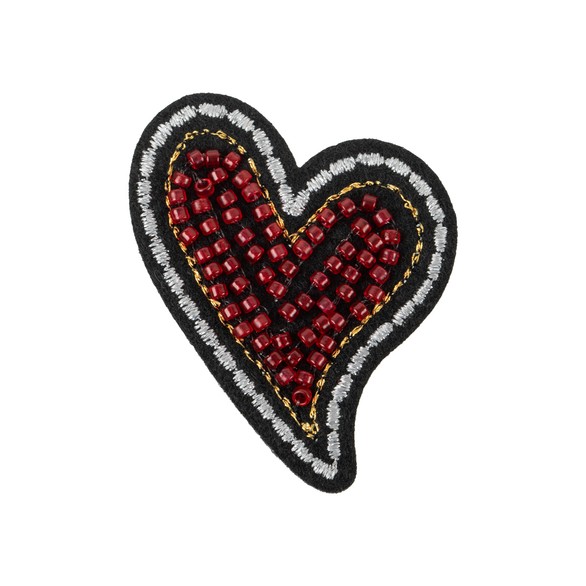 Gamma ETF Термоаппликация № 07 1 шт 02-702 Сердце с бисером 4.4 х 5.4 см Фото 2.