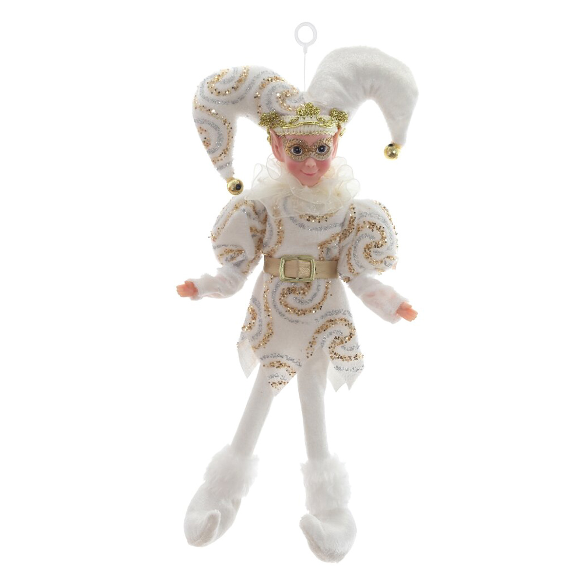 822902 Игрушка набивная подвесная Эльф 12 х 6 х 26 см Белый Фото 2.