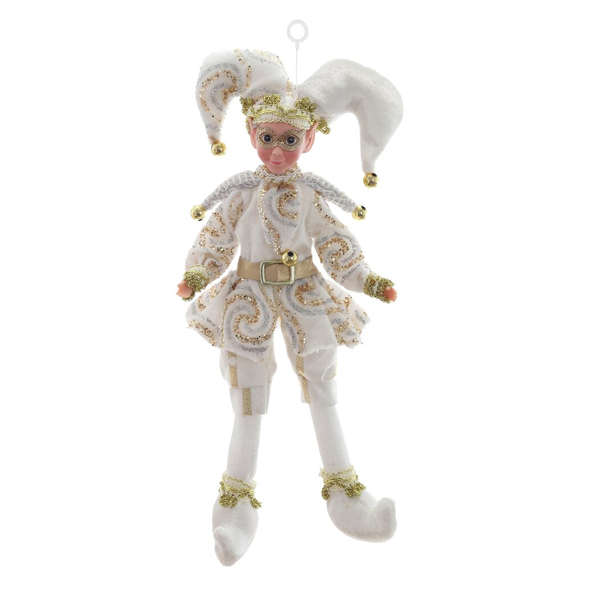 822902 Игрушка набивная подвесная Эльф 12 х 6 х 26 см Белый Фото 3.