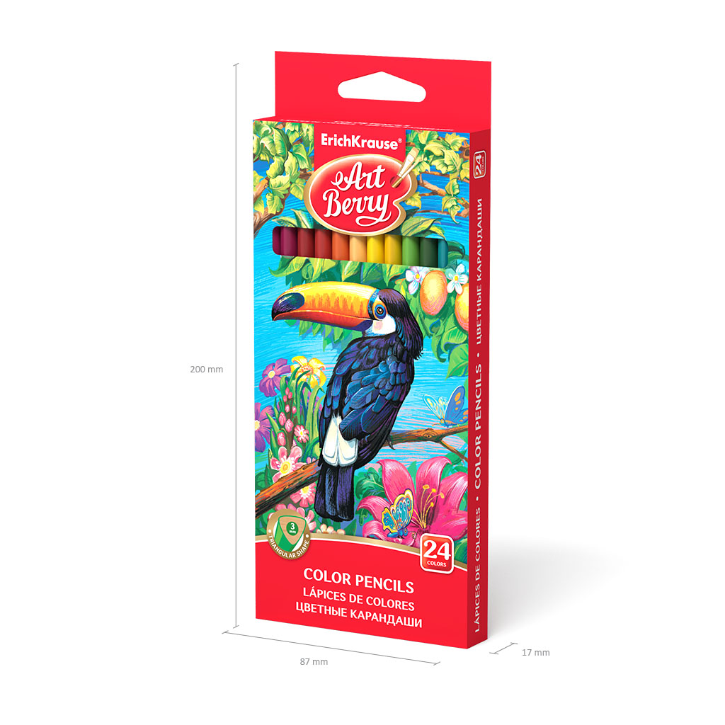 Artberry Цветные карандаши трехгранные заточенный 24 цв. 32480 Фото 5.