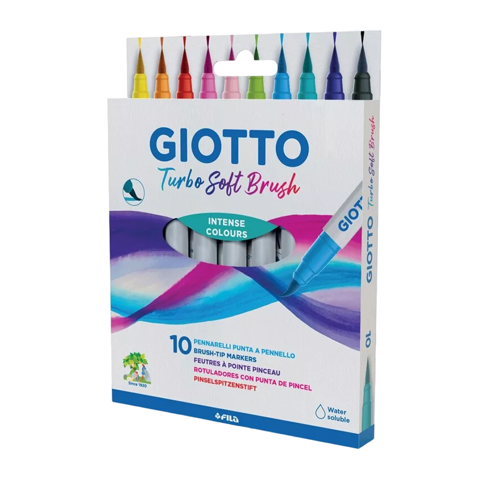 Giotto TURBO SOFT BRUSH Фломастеры- кисточка 10 цв F426800 Фото 3.