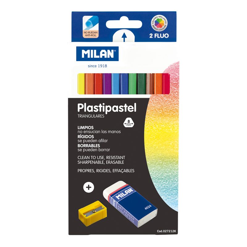 "Milan" Карандаши цветные пластиковые Plastipastel трехгранные в наборе ...
