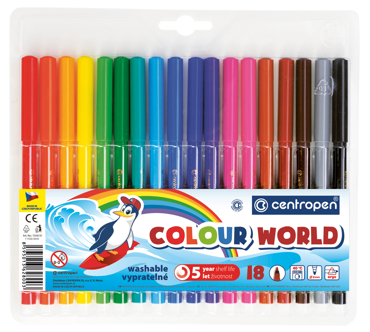 "Centropen" Набор цветных фломастеров COLOUR WORLD TP 18 цв 7550/18 ...