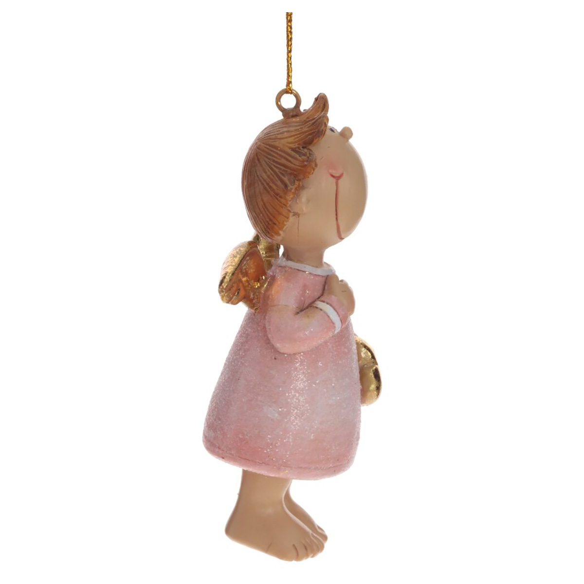 806604 Изделие декоративное подвесное Ангел 6 х 4 х 10 см Розовый, Золотой Фото 8.