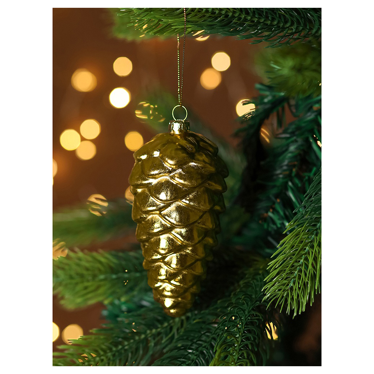 MILAND Новогоднее подвесное украшение Лесная шишка 6.7х6.7х12 см НУ-3384 Фото 2.