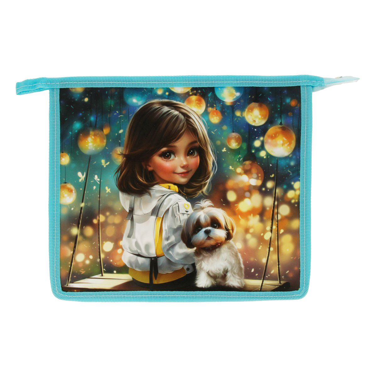 Феникс + Папка для школьных тетрадей пластиковая A5 500 мкм Шатенка с собачкой 69296 Фото 3.