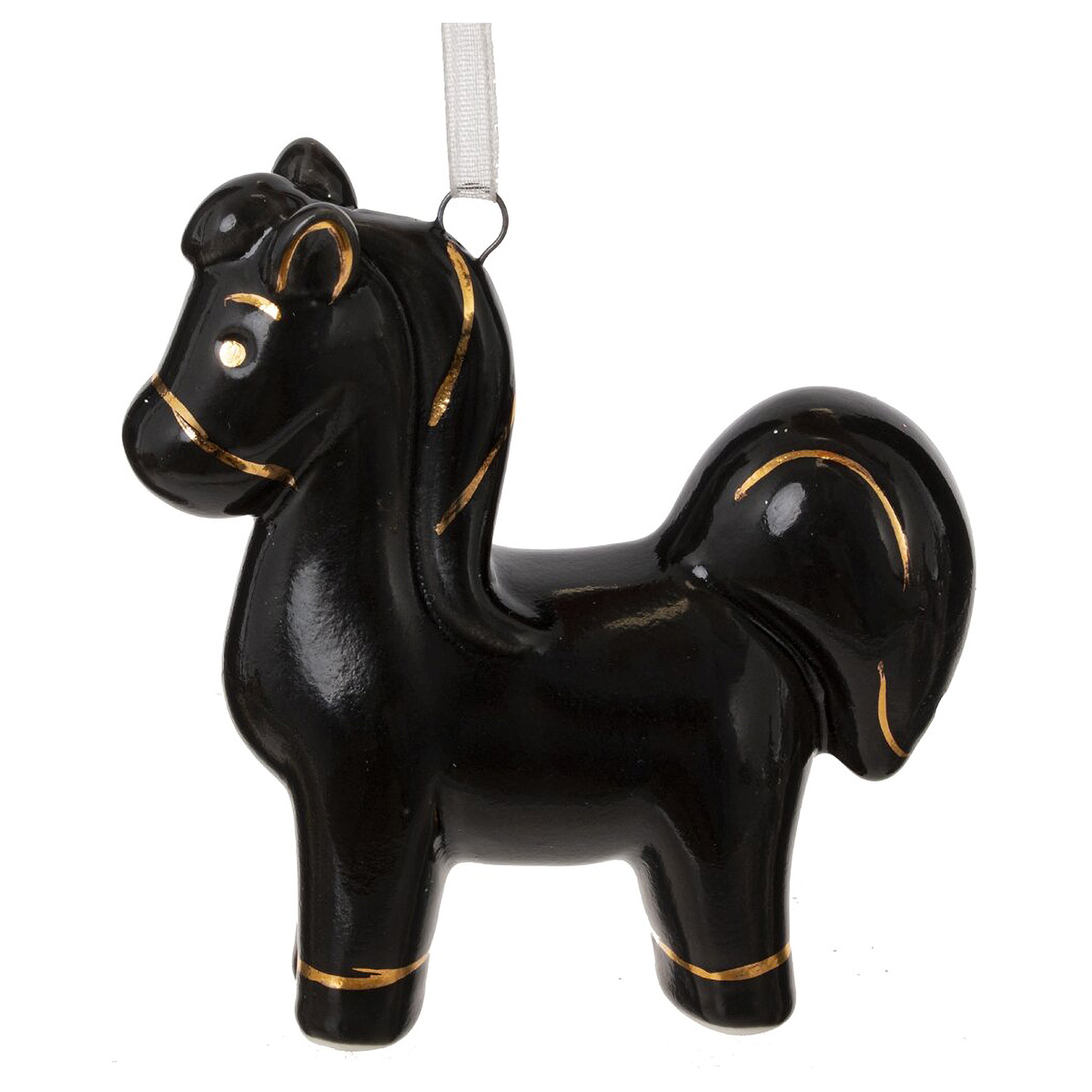 823749 Фигурка декоративная подвесная Лошадка 7 х 3 х 8 см Черный Фото 1.