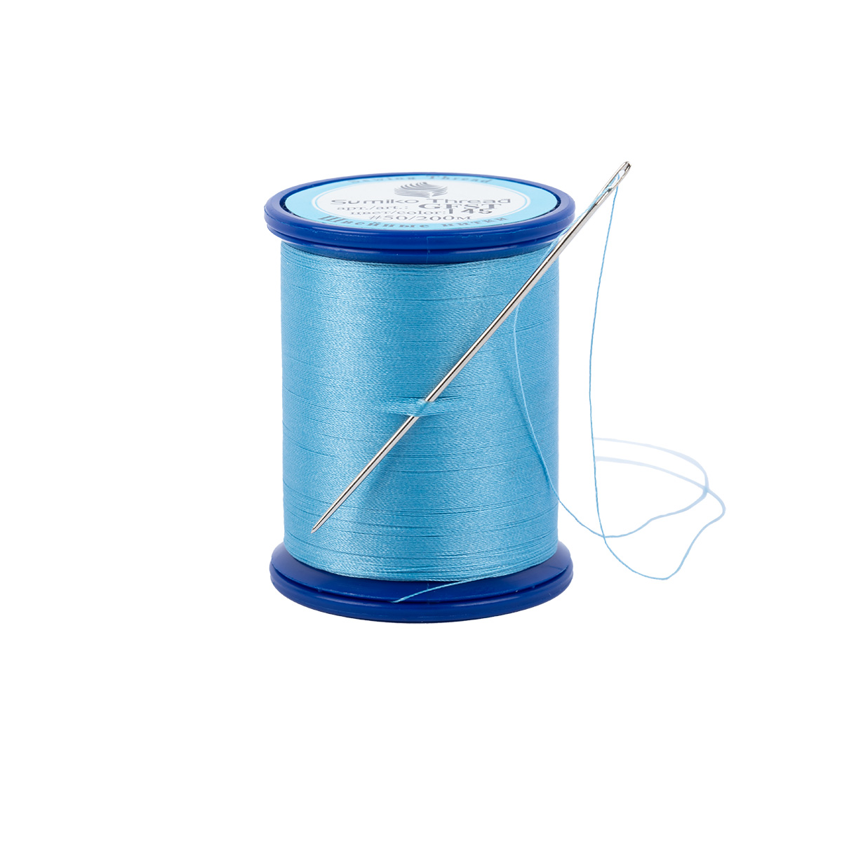Швейные нитки (полиэстер) GFST 50 SumikoThread 200 м 219 я №145 голубой Фото 5.
