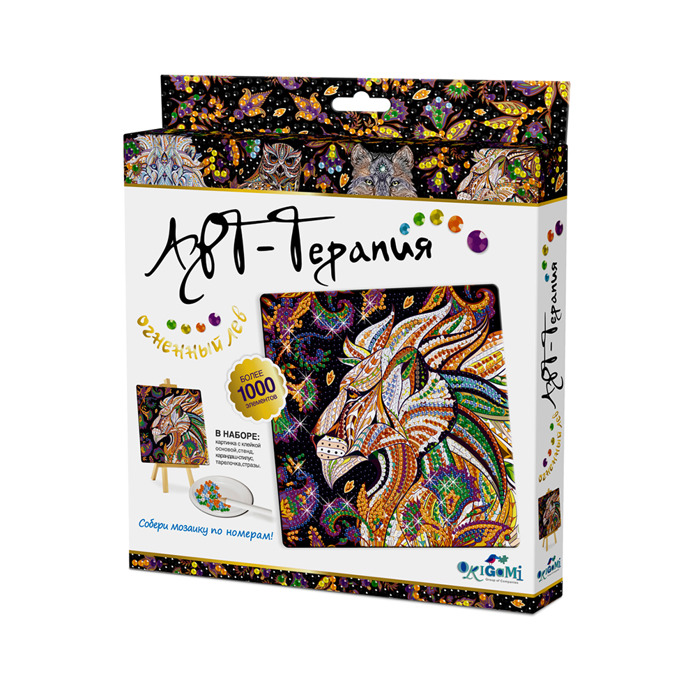 ORIGAMI Мозаика Арт-терапия алмазные узоры №1 Огненный Лев 03216 Фото 1.