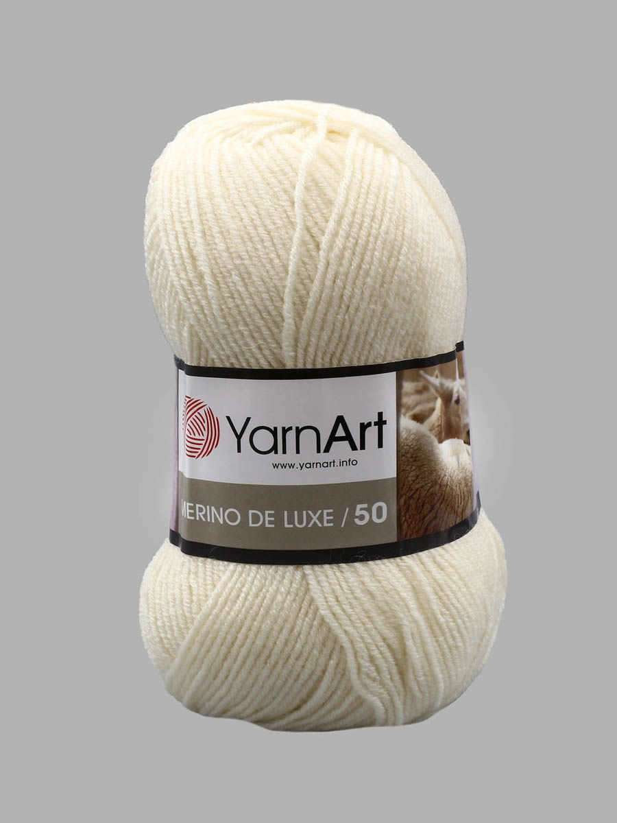 Пряжа YarnArt Merino De Luxe 50% шерсть, 50% акрил 100 г 280 м 502 Фото 1.
