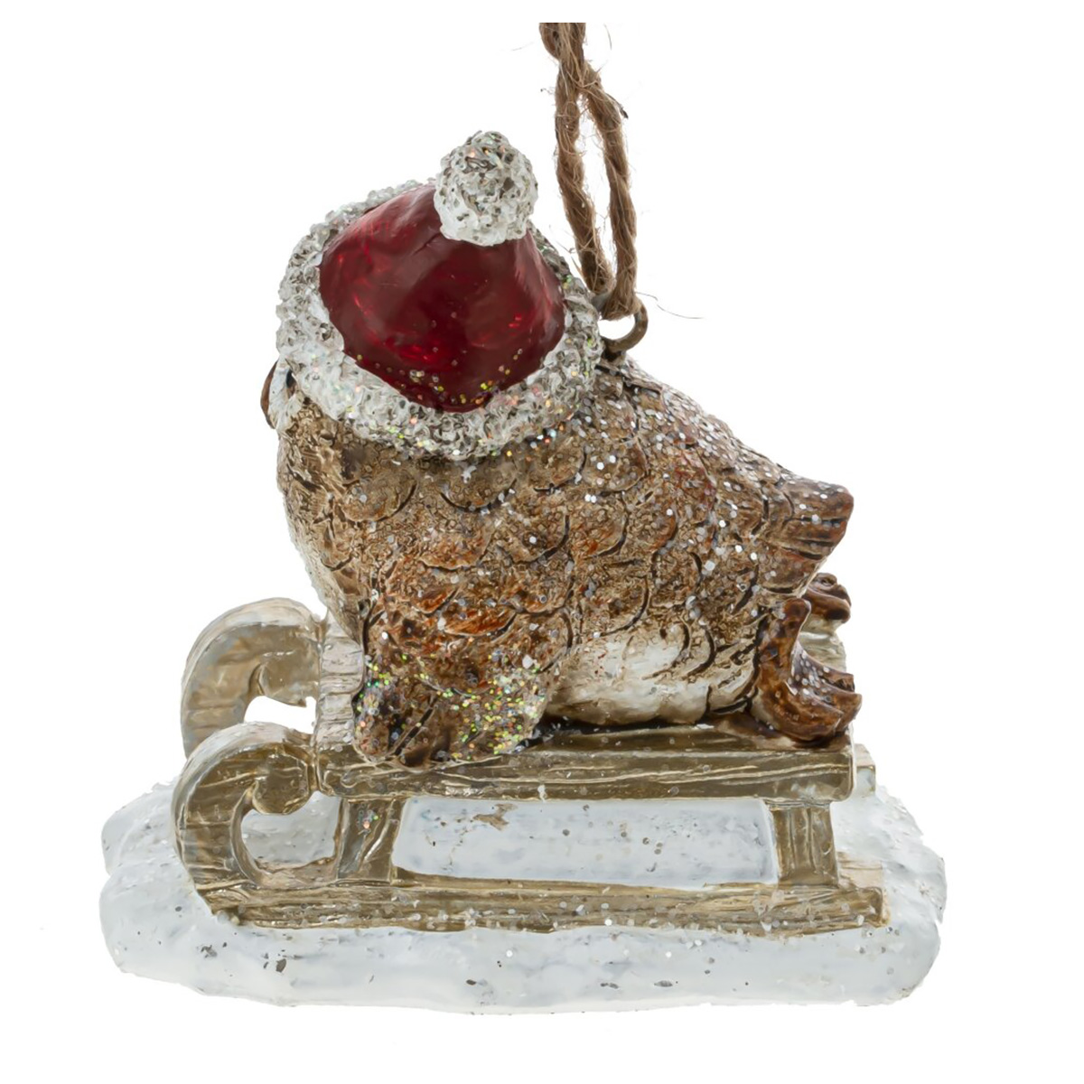 781806 Изделие декоративное подвесное Сова 9 х 8.5 х 5.5 см бежевый Фото 5.