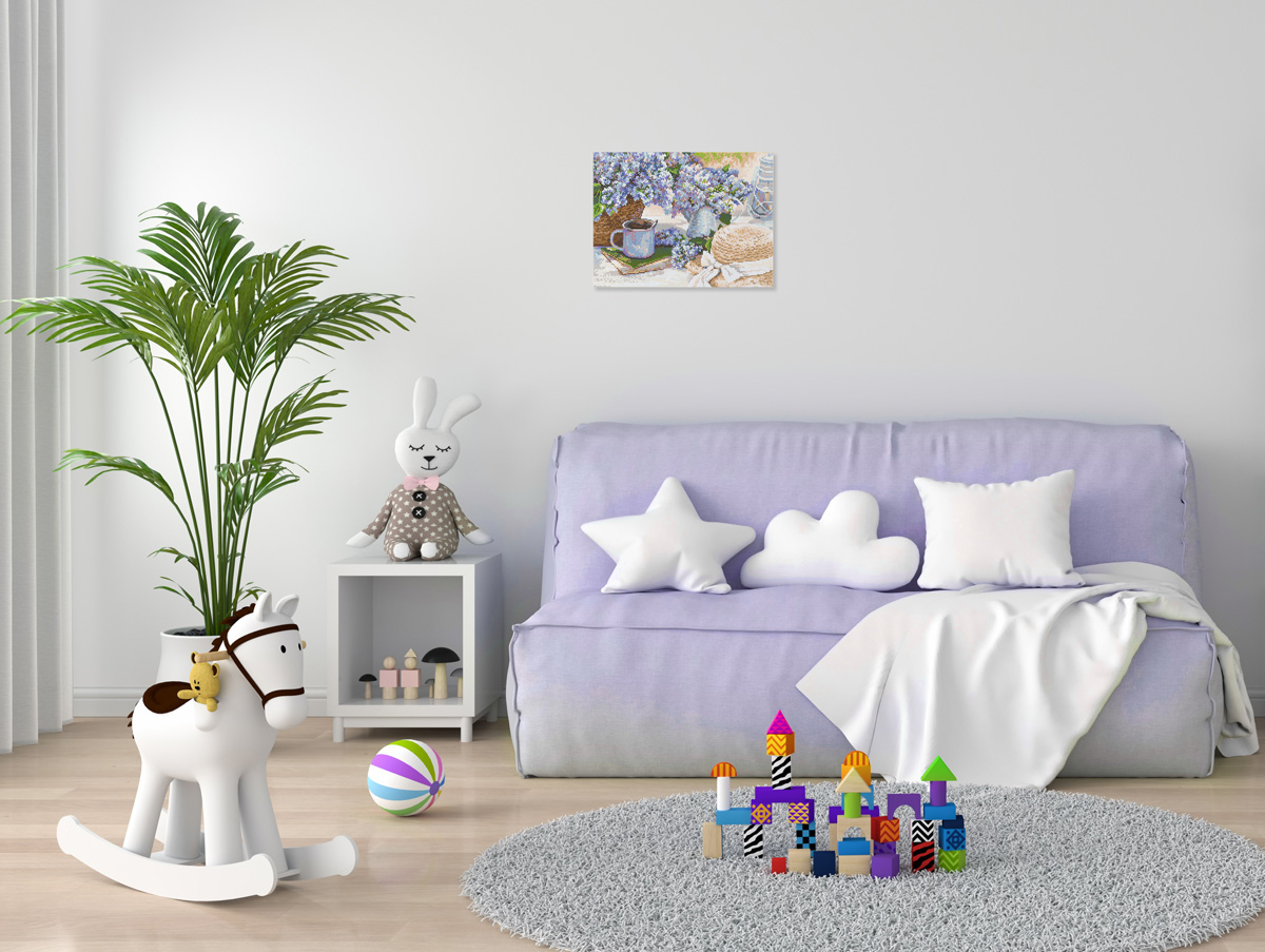 Кристальная (алмазная) мозаика  ФРЕЯ ALPD-234 на подрамнике Сиреневый полдень 40 х 30 см Фото 3.