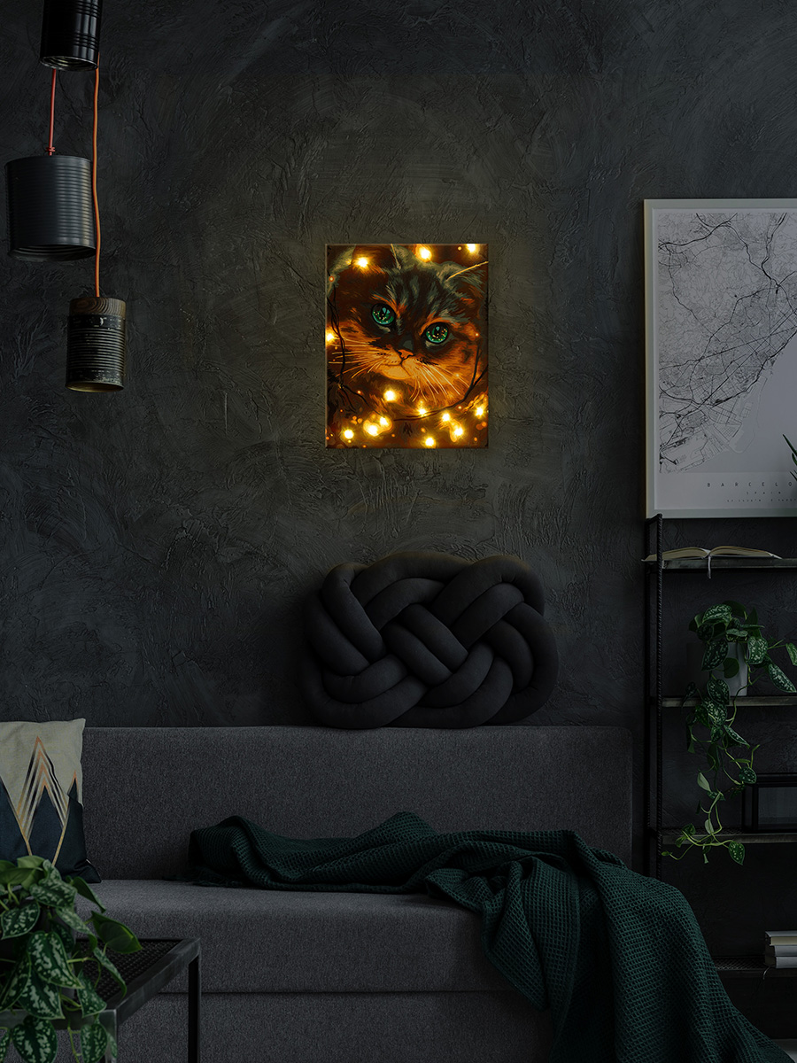 ФРЕЯ PNB/PMDD-368 Набор для раскрашивания по номерам ( со светодиодами ) 40 х 30 см Огоньки тепла Фото 6.