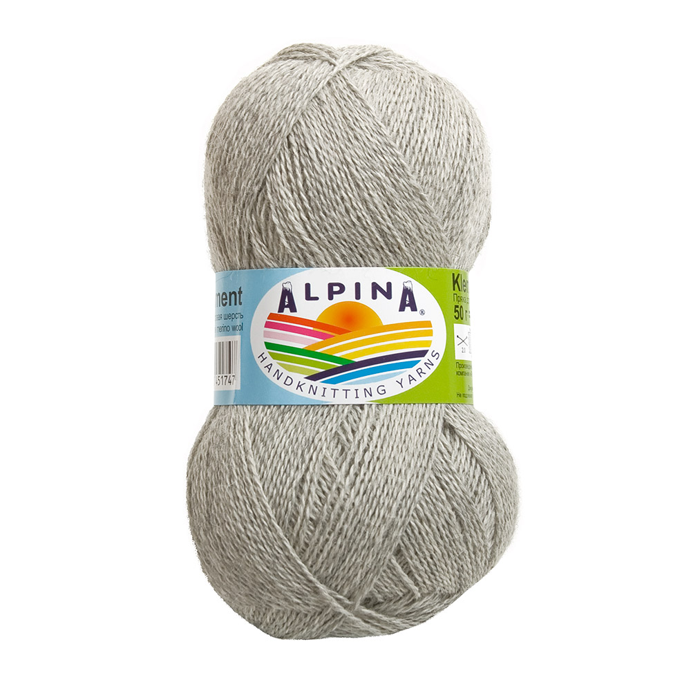 Пряжа ALPINA KLEMENT 80% альпака, 20% мериносовая шерсть 50 г 300 м №03 св.серый Фото 1.