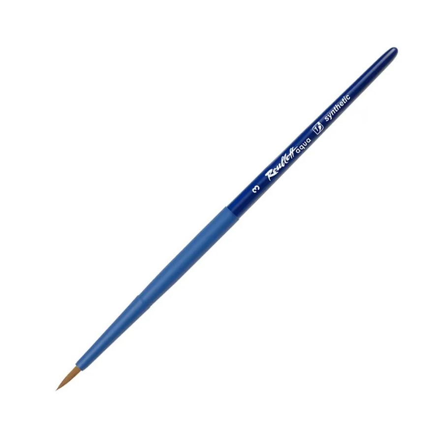 Кисть синтетика Roubloff Aqua Blue round AqN1-03,05bT круглая короткая ручка №03 Фото 1.