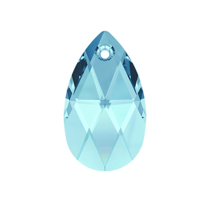 6106 Подвеска цветн. 16 х 10 мм кристалл в пакете голубой (aquamarine 202) Фото 1.