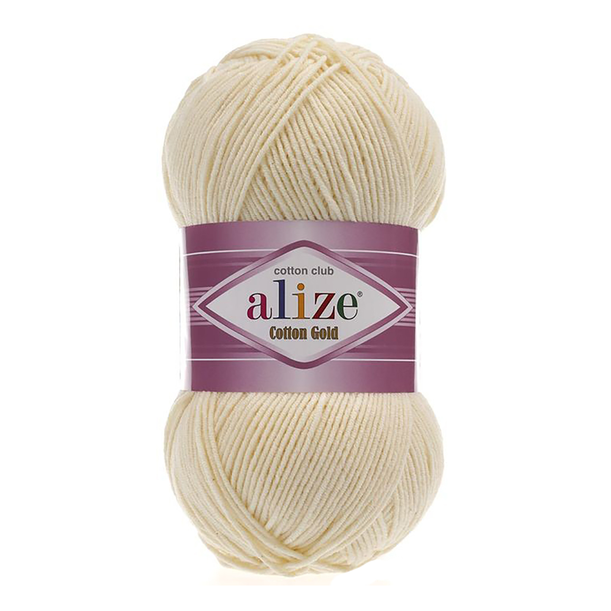 Пряжа Alize Cotton Gold 55% хлопок, 45% акрил 100 г 330 м 01 молочный Фото 1.
