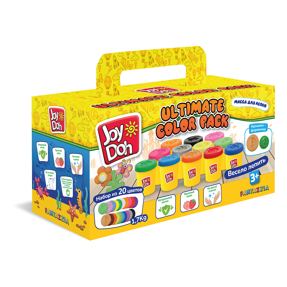 Joy Doh Набор для лепкиULTIMATE COLOR PACK 85 г 20 шт POT-20/085 pack Фото 1.