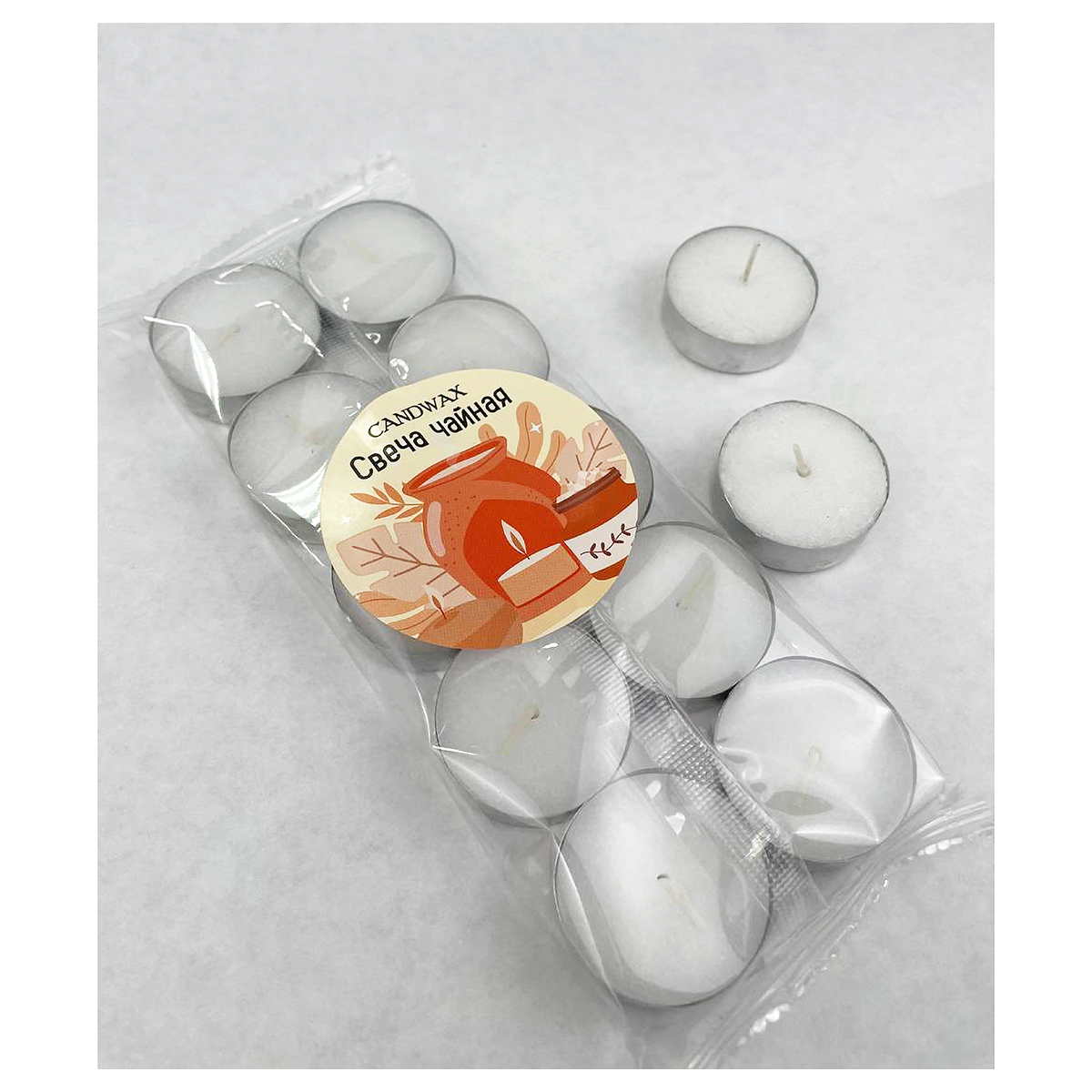 CANDWAX Свеча чайная в наборе d 3.75 х 1.3 см 10 шт. 91201100 Фото 1.