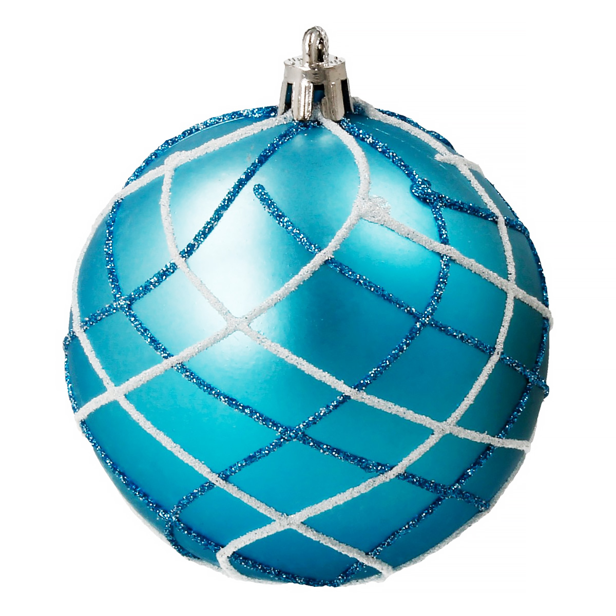 Набор из 12-и предметов Шар Алмазная сетка D. 8 см Голубой 744617 Фото 2.