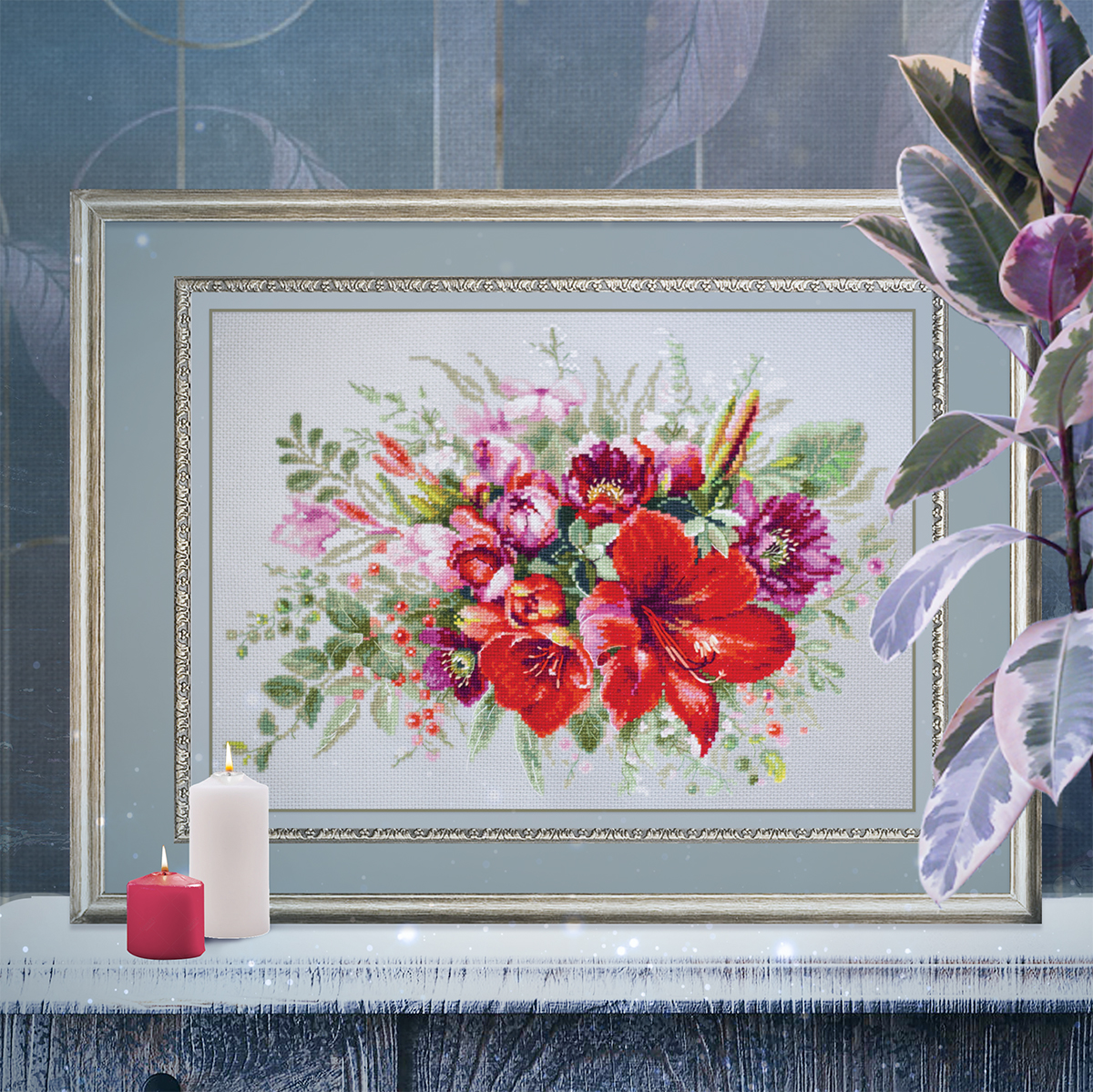 Набор для вышивания Чудесная Игла 101-314 Букет с амариллисом 36 х 27 см Фото 4.