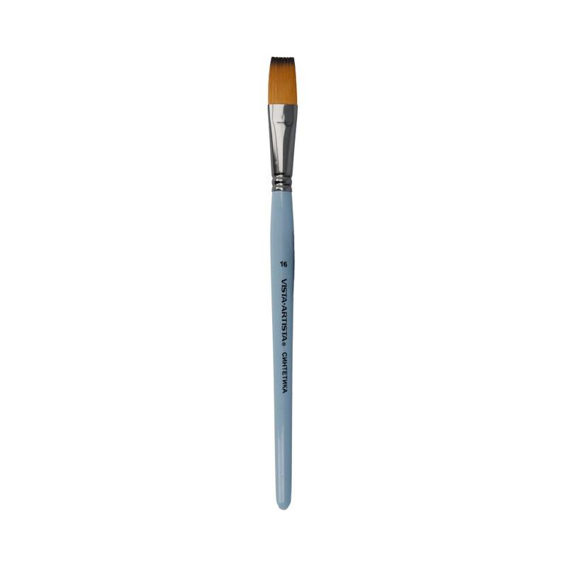 Кисть синтетика VISTA-ARTISTA 50232-16 плоская короткая ручка №16 Фото 1.