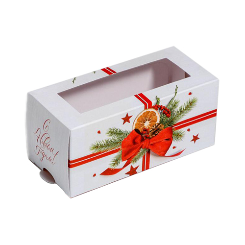Дарите Счастье Коробочка для макарун «Подарок» 12х5.5х5.5 см Фото 1.