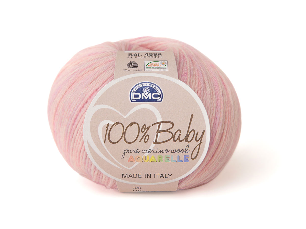 Пряжа DMC 100% Baby Aquarelle 100% шерсть 50 г 225 м 1340 розовый меланж Фото 1.