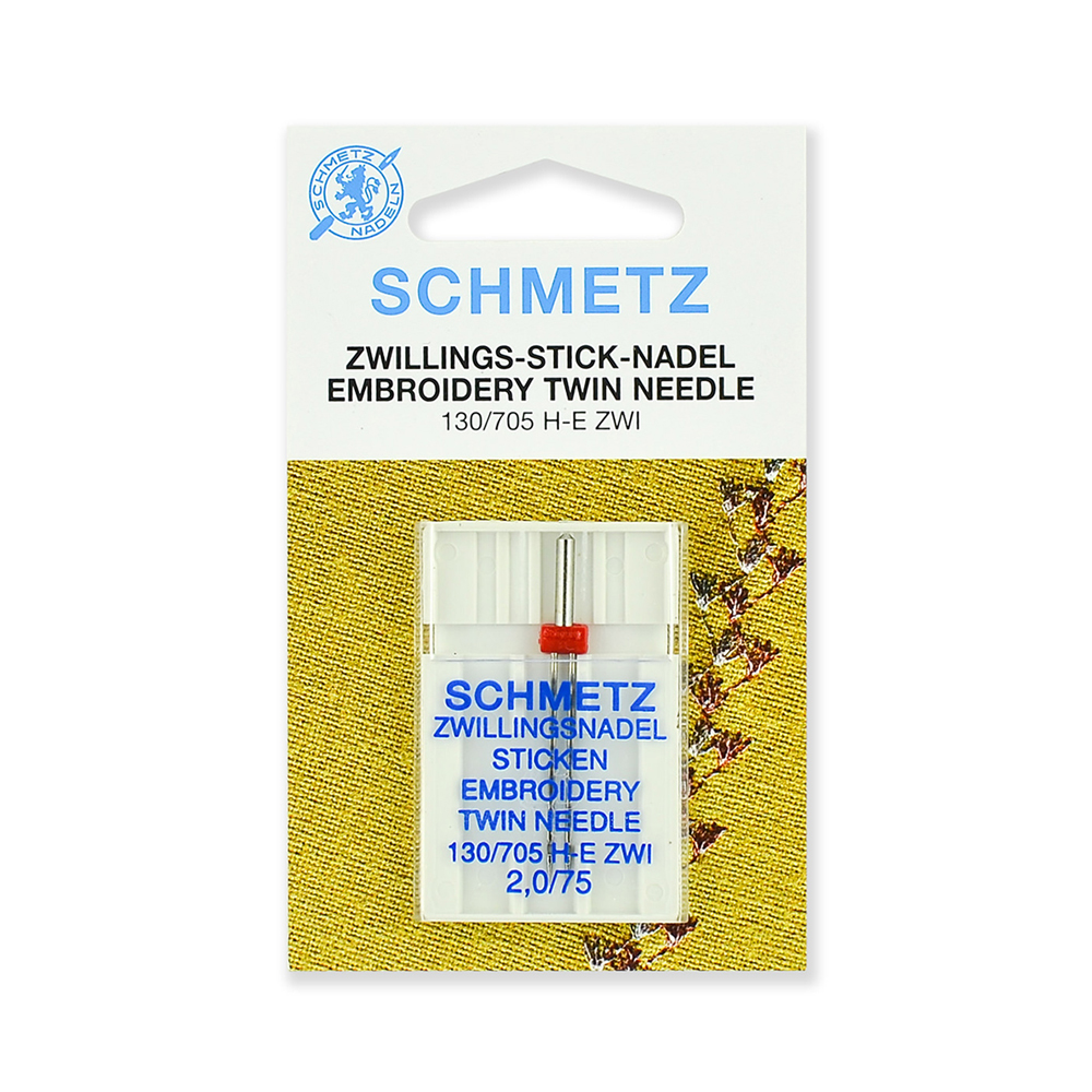 Иглы для быт. шв. машин Schmetz 130/705H-E ZWI Иглы для вышивки двойные 1 шт №75/2 Фото 1.