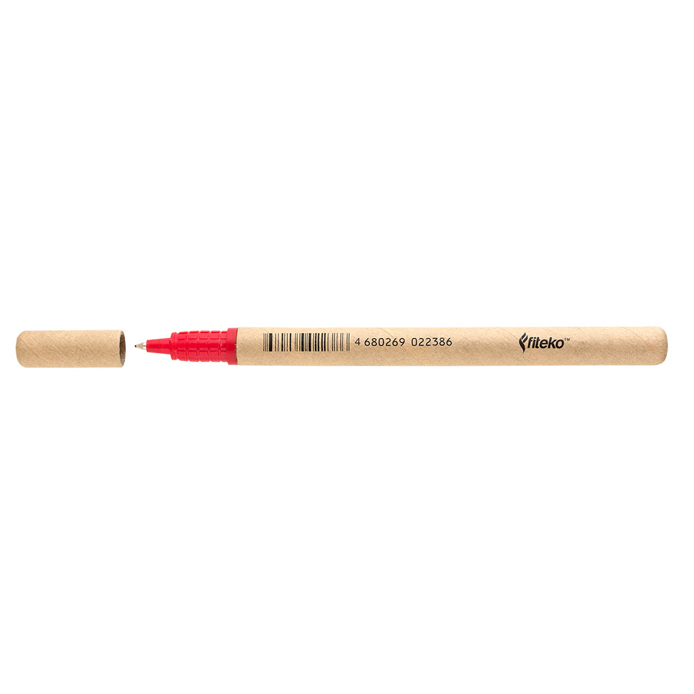 FITEKO Ручка шариковая одноразовая, с колпачком RPR-02 0.7 мм красный Фото 1.