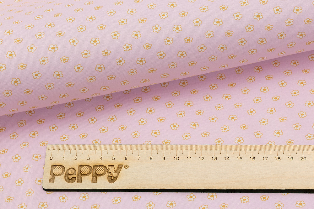 Ткань для пэчворка PEPPY БАБУШКИН СУНДУЧОК 50 x 55 см 140±5 г/кв.м 100% хлопок БС-42 ромашки розовый Фото 2.