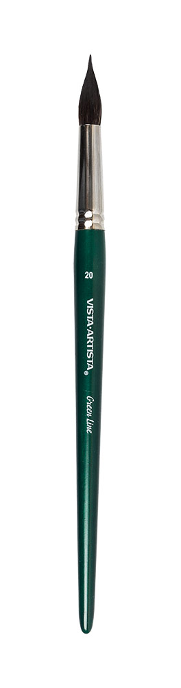 Кисть Green Line VISTA-ARTISTA 90211-20 имитация белки круглая короткая ручка №20 Фото 1.