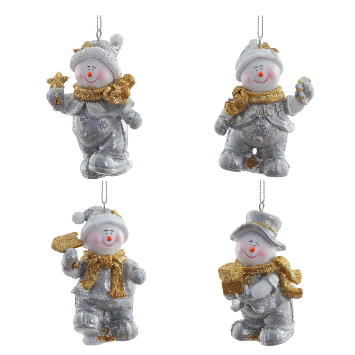 762968 Украшение новогоднее Снеговик 6 х 4.5 х 8 см Серый Фото 1.