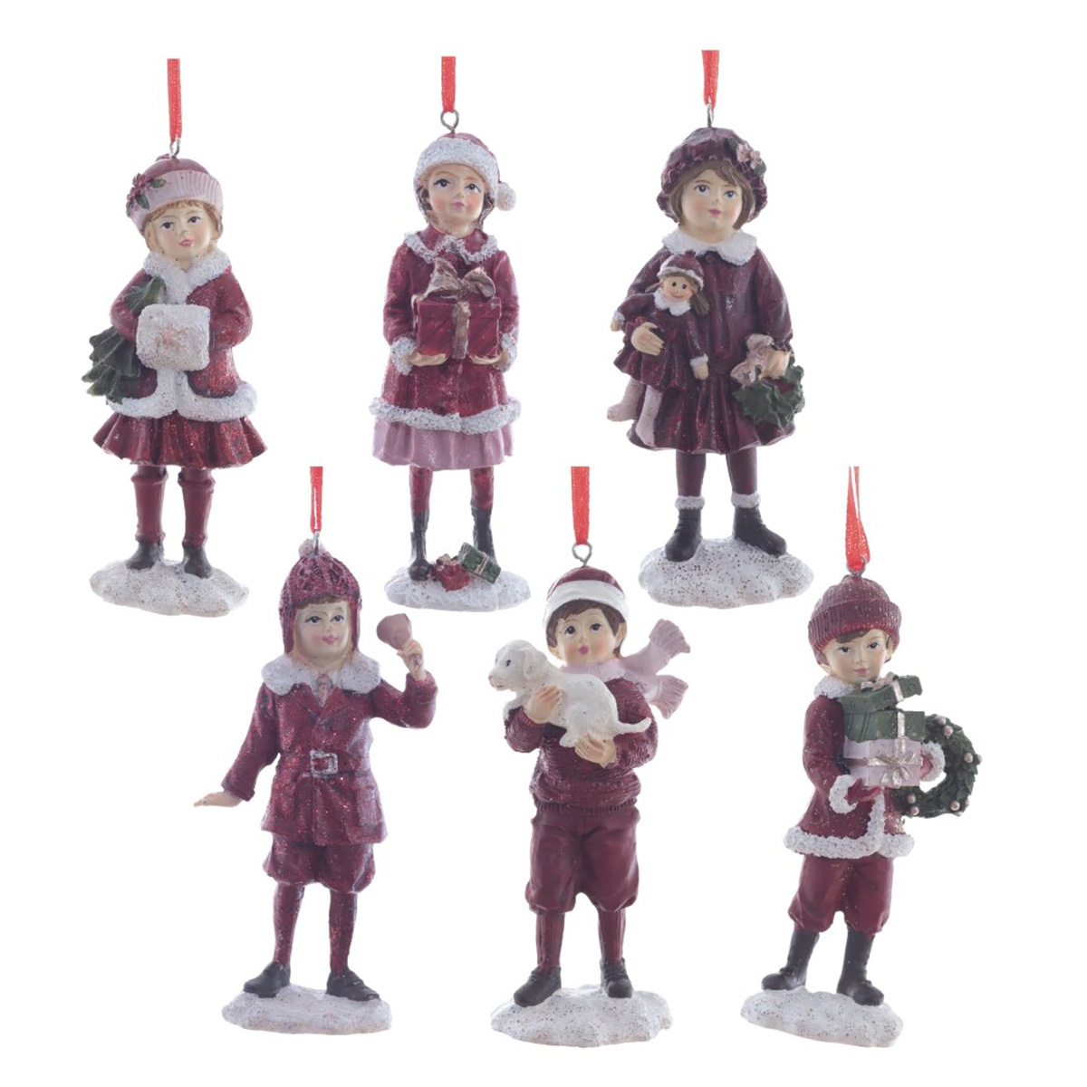 782379 Изделие декоративное подвесное Девочка/Мальчик 5.5 х 3 х 12 см Красный Фото 1.