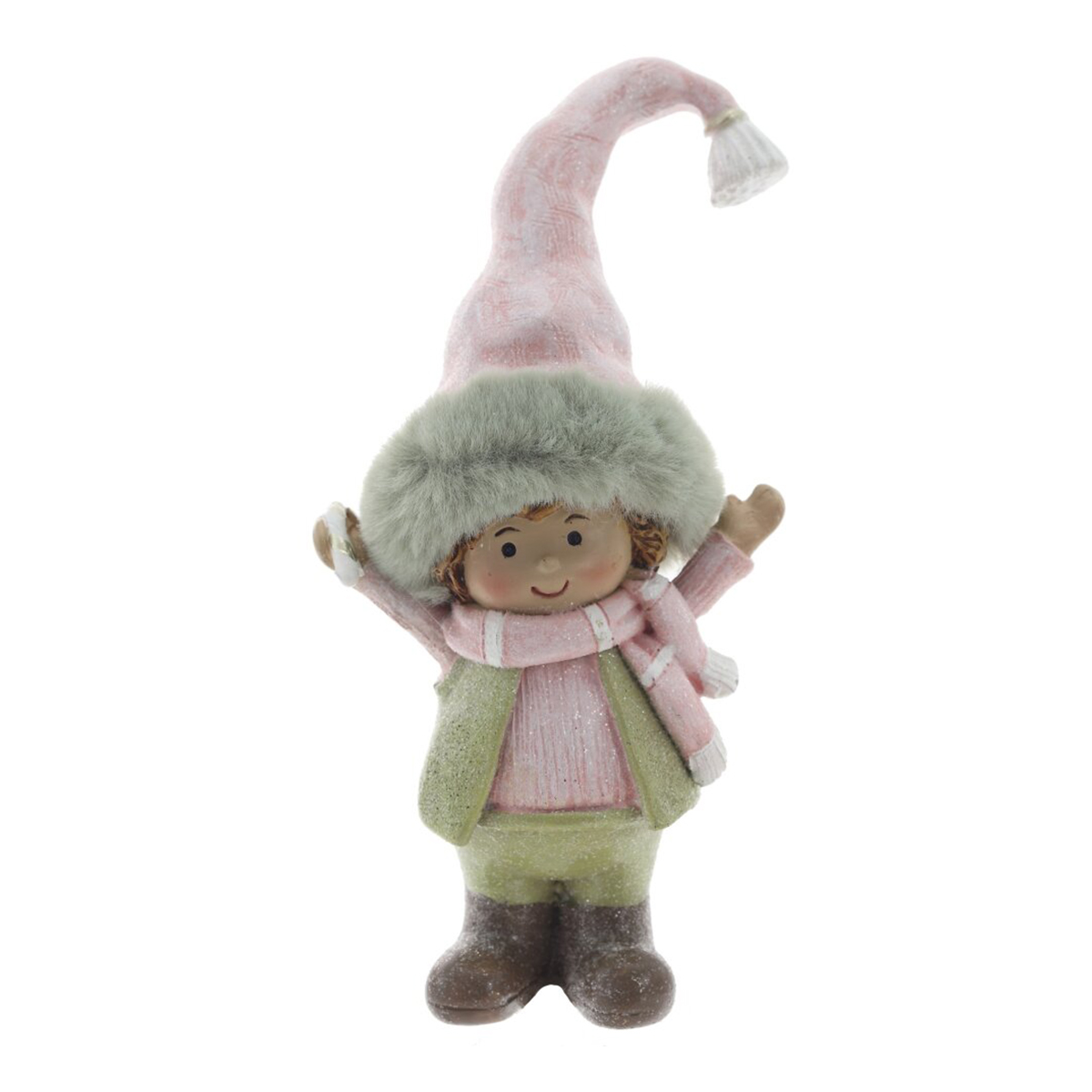 825225 Фигурка декоративная Дети 6 х 5 х 13 см Зеленый, Розовый Фото 2.