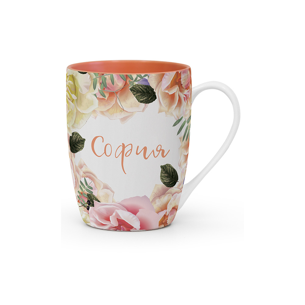 Посуда керамическая Be Happy Кружка именная FLORA 300 мл 15 х 10.8 х 10 см София 61 Фото 1.