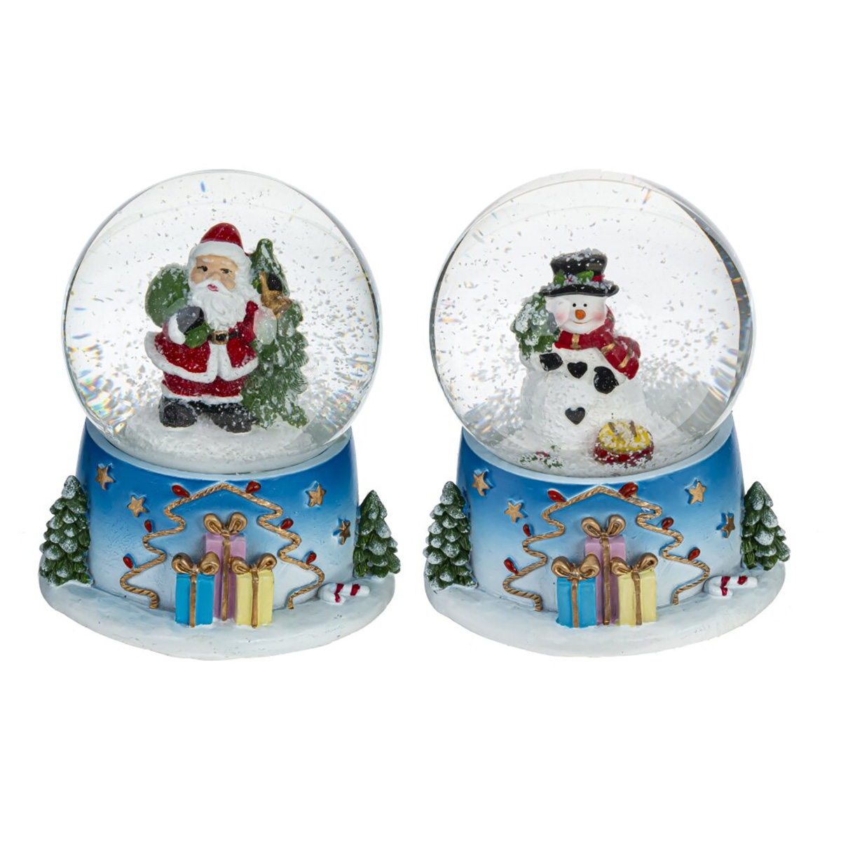 794140 Фигурка декоративная в стеклянном шаре Новый год 7.5 х 7.5 х 8.5 см Голубой Фото 6.
