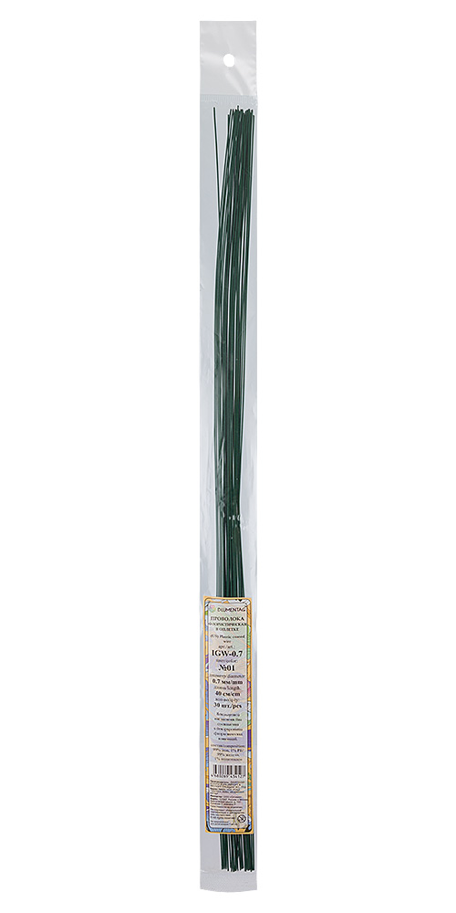 Blumentag IGW-0.7 Проволока флористическая лакированная 0.7 мм 30 шт. 40 см №01 зеленый Фото 2.