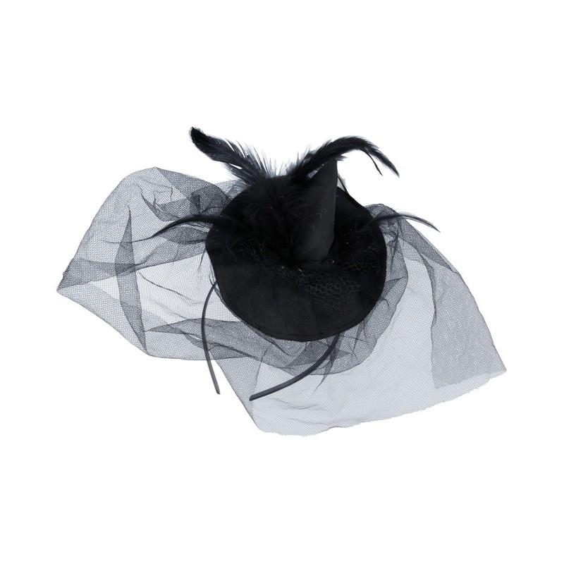 Черная женская шляпа с вуалью 