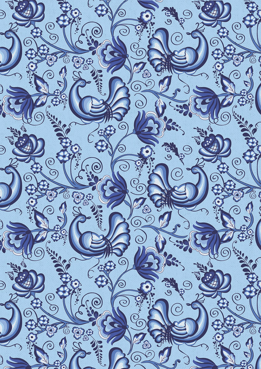Ткань для пэчворка PEPPY ЛАЗУРНОЕ ЧУДО 50 x 55 см 110 г/кв.м 100% хлопок ЛЧ-08 голубой Фото 1.