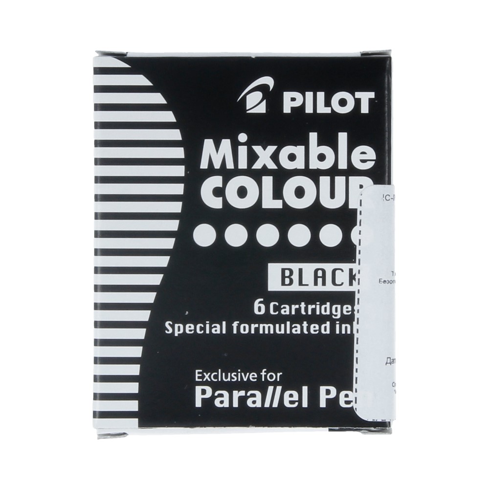 Pilot Картридж с чернилами для перьевой ручки Parallel Pen 6 шт. IC-P3-S6(B) черные Фото 1.