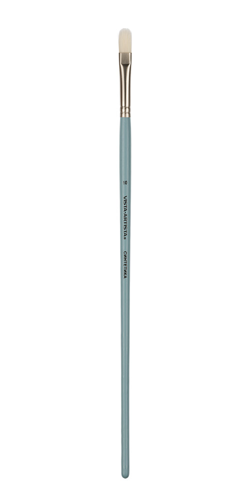 Кисть синтетика VISTA-ARTISTA 40133-10 овальная длинная ручка №10 Фото 1.