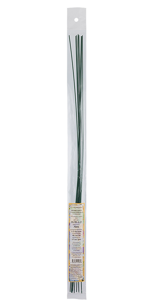 Blumentag IGW-1.2 Проволока флористическая лакированная 1.2 мм 12 шт. 40 см №01 зеленый Фото 2.