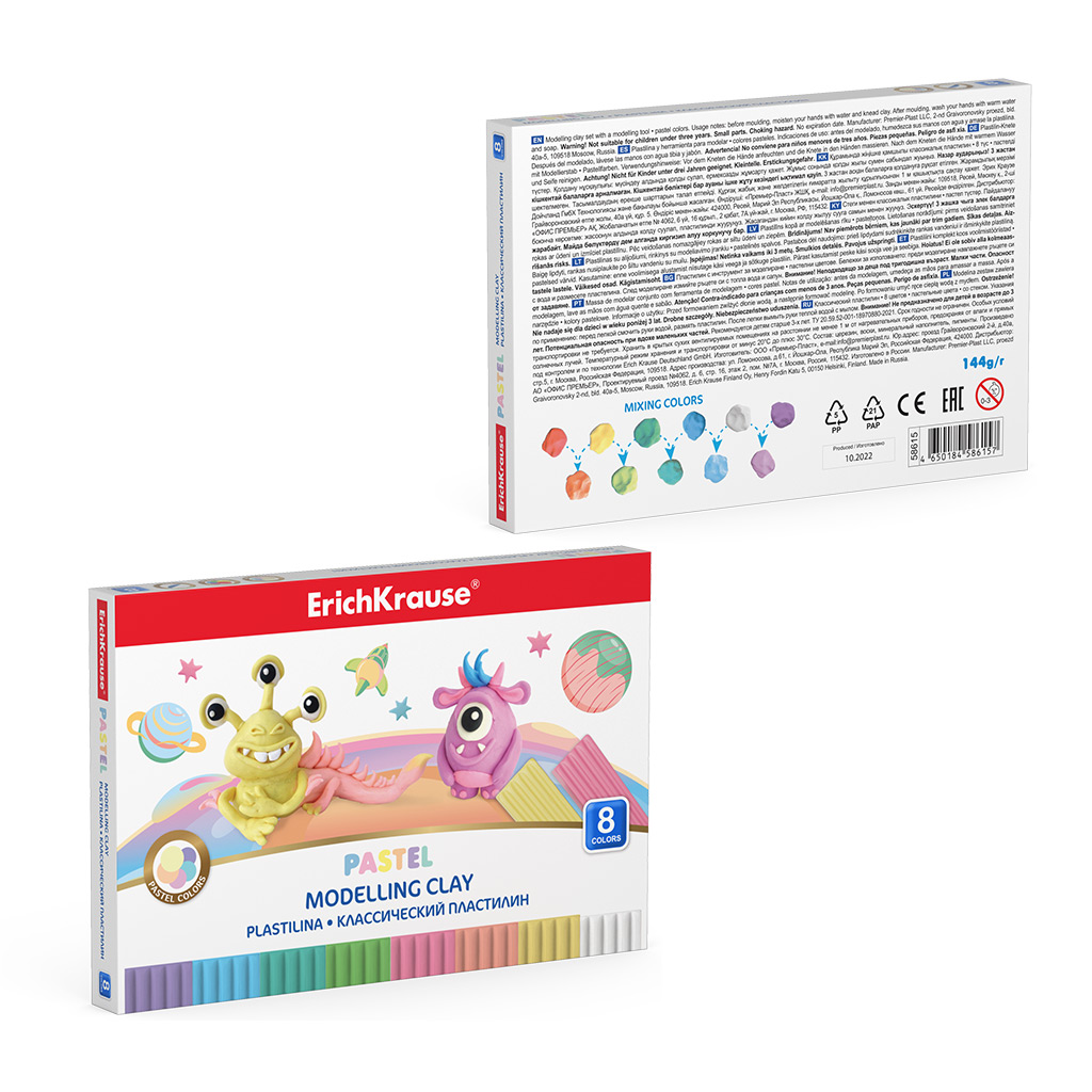 ErichKrause Классический пластилин Cosmic Monsters,со стеком 144 г 8 цв. 58615 Фото 5.