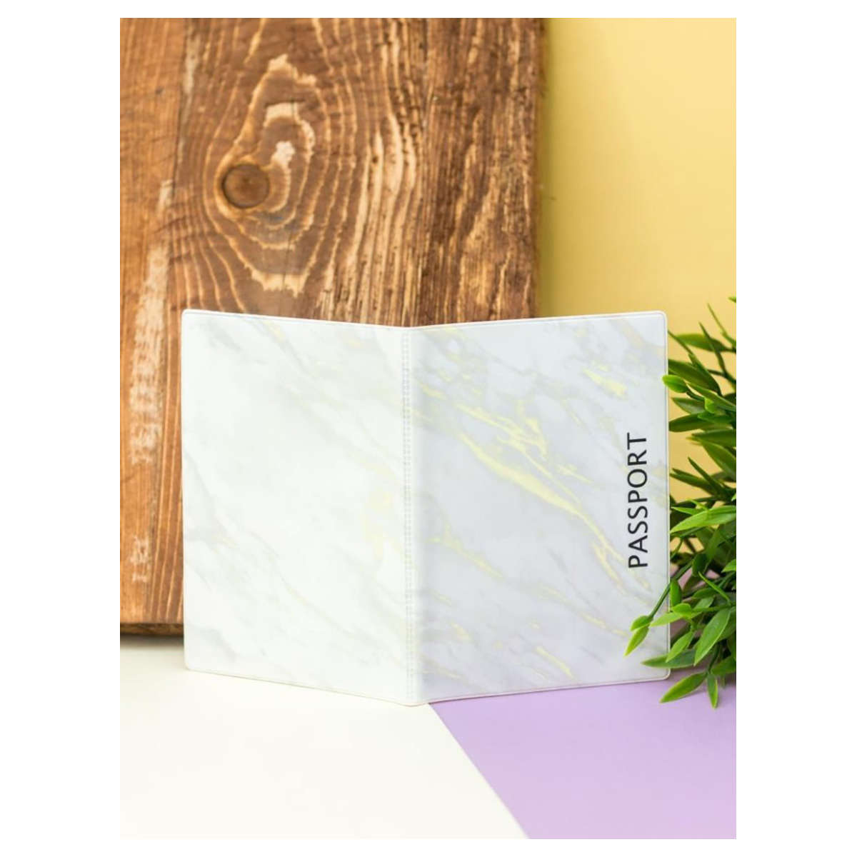 ILIKEGIFT ОБЛОЖКА ДЛЯ ПАСПОРТА ( 13.5х10 см) White gold marble 15502 Фото 2.