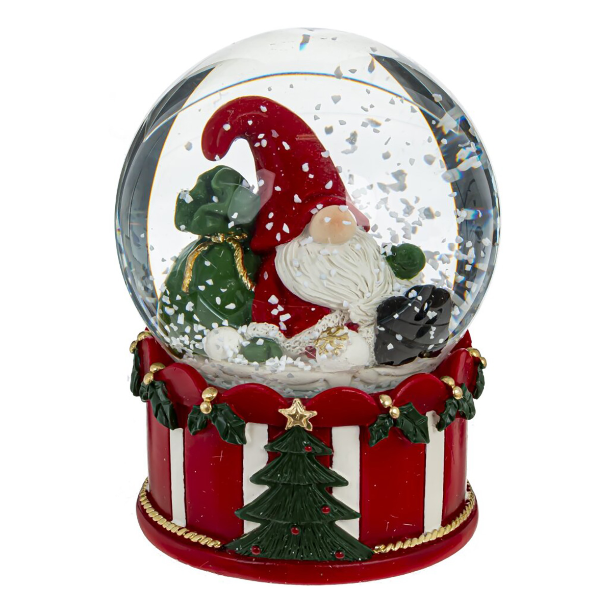 794275 Фигурка декоративная Гном в стеклянном шаре d 7 см 6 х 6 х 8.5 см Красный Фото 3.