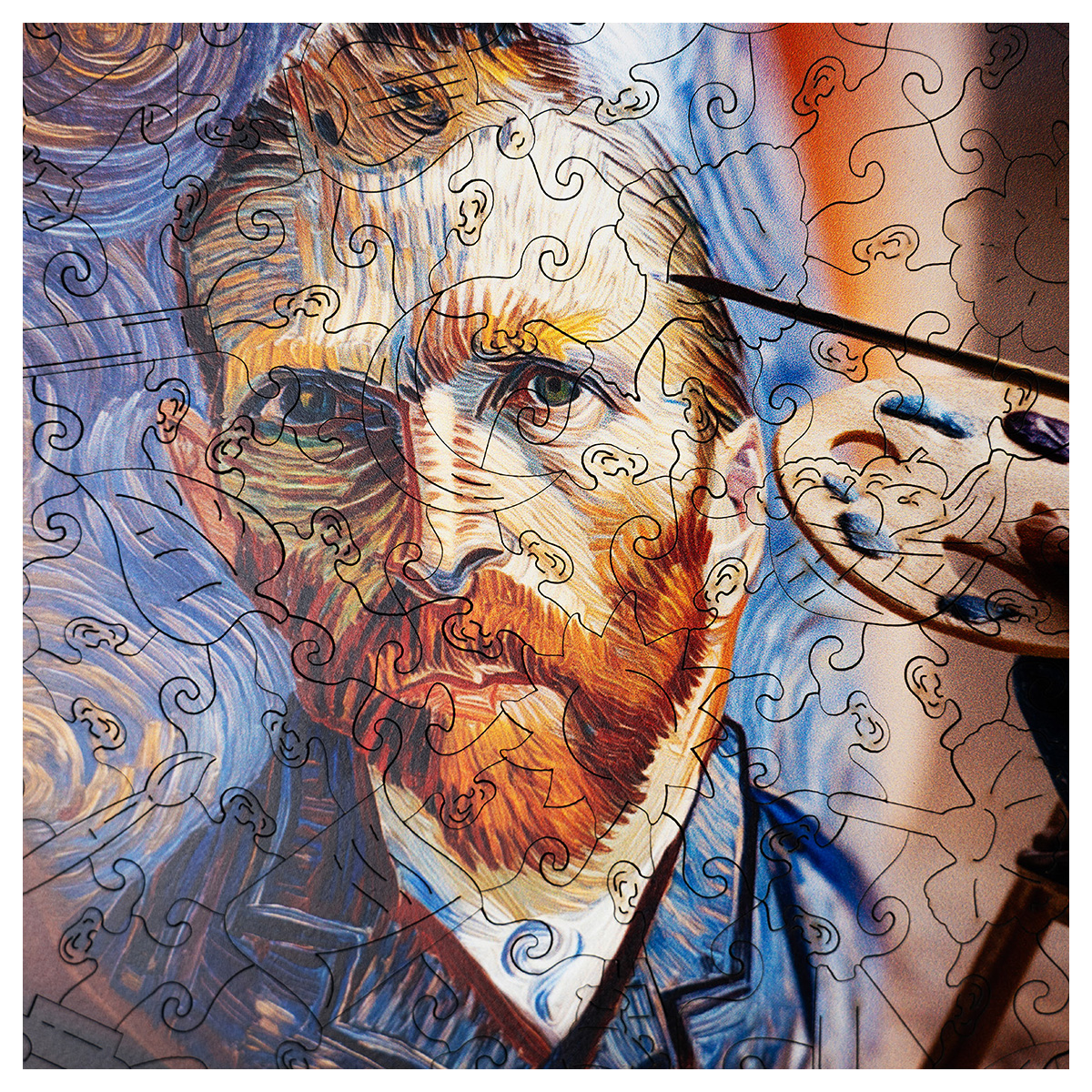 ФРЕЯ SD-DP-027 Пазл деревянный Винсент Ван Гог, автопортрет 195 элемент. Фото 7.