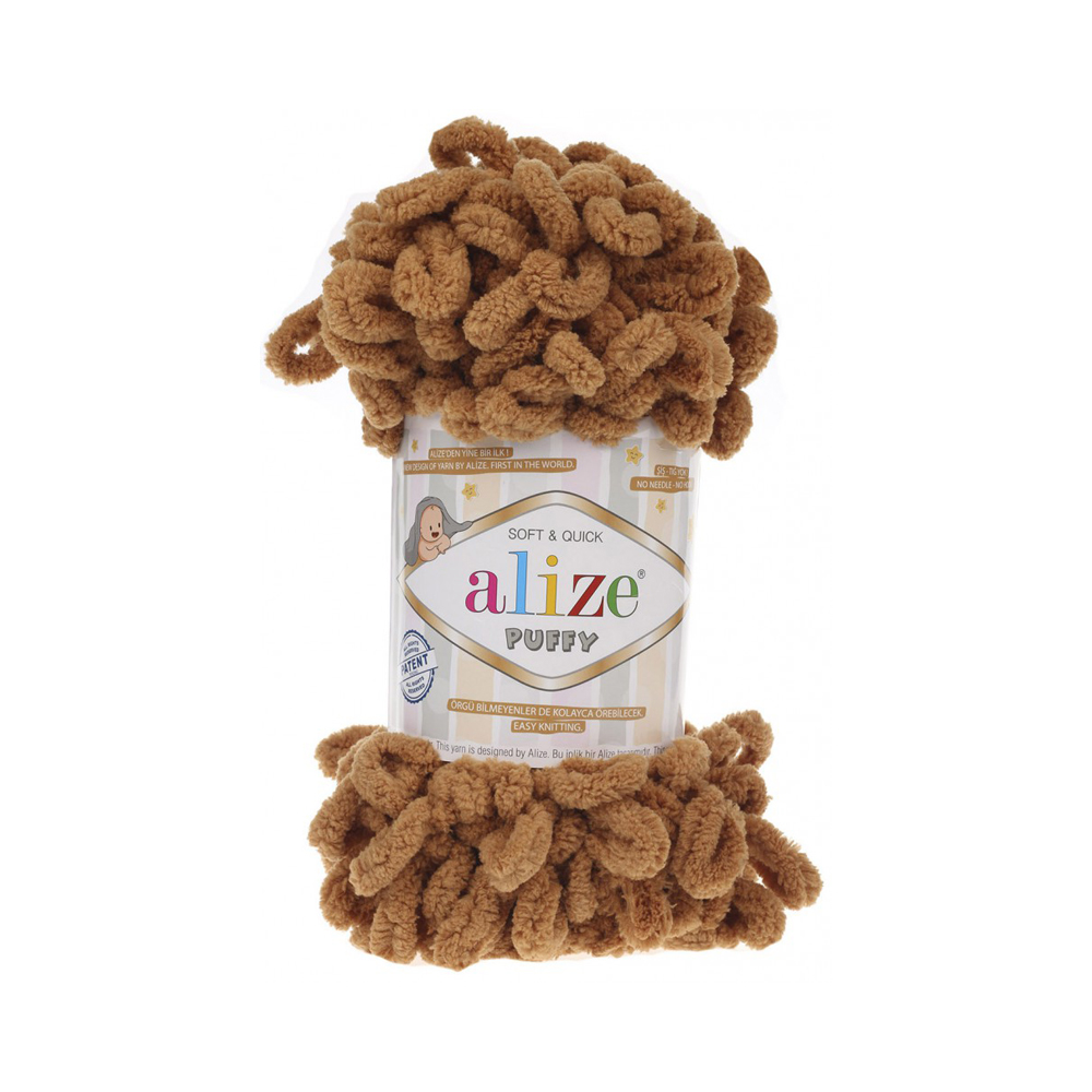 Пряжа Alize Puffy 100% микрополиэстер 100 г 9.5 м 179 верблюжий Фото 1.