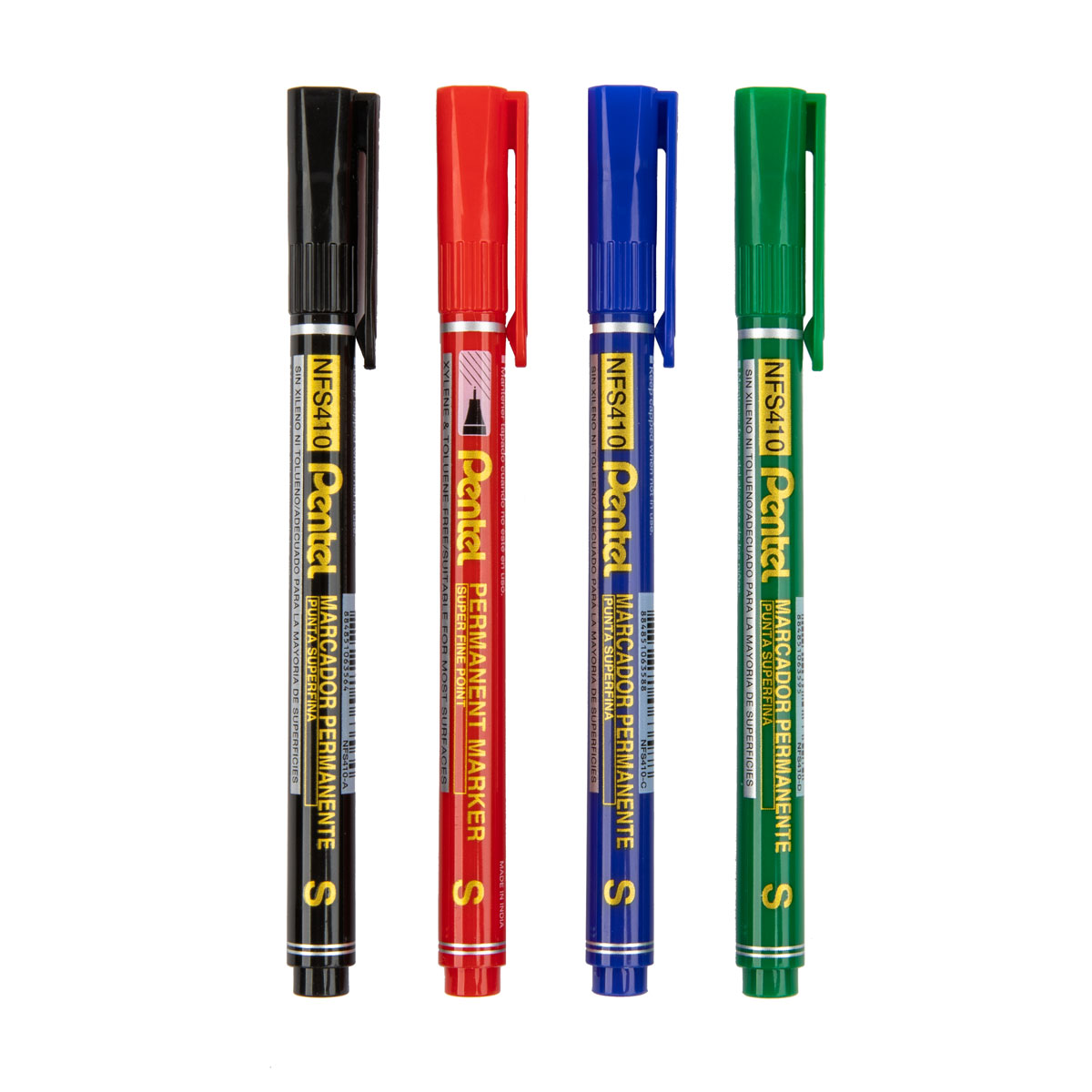 Pentel Набор перманентных маркеров Fine Point 4 цв. NFS410-4M Фото 4.